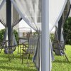 Outsunny 3 x 4m Garden Gazebo Hexagon Pop Up Gazebo Party Tent Canopy Double Roof Instant Shelter with Netting and Carry Bag for Outdoor Patio, Grey