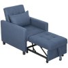 HOMCOM 3 in 1 Sofa Bed, Convertible Foldable Sleeper Chair Bed, Tufted Pull Out Sleeper Couch with Adjustable Backrest for Living Room and Bedroom