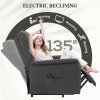 HOMCOM Power Lift Recliner Armchair, Electric Lift Chair for Elderly, Fabric Riser and Reclining Chair with Remote Control, Side Pockets, Extended Footrest, for Living Room, Dark Grey