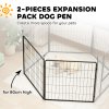 PawHut 2 Piece Dog Pen Expansion Pack for 80cm High Pet Playpen with 3 Connecting Stakes, Puppy Pen for Small and Medium Dogs