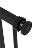 PawHut Dog Gate Stair Gate Pressure Fit Pets Barrier Auto Close for Doorway Hallway, 74-80cm Wide Adjustable, Black