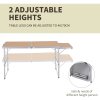 Outsunny 4ft Aluminium Picnic Table with Side Desktop Adjustable Outdoor BBQ Party Portable Folding Lightweight
