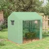 Outsunny Walk-in Greenhouse, Outdoor Tomato Greenhouse, Green House for Garden, Grow House with Roll-up Door and Mesh Windows, PE Cover, 200 x 140 x 200cm, Green