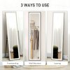 HOMCOM Full Length Mirror with LED Lights, 160 x 40cm Free Standing Mirror with Dimming and 3 Colour Lighting, Leaning or Wall Mirror with Frame for Living Room, Bedroom, Grey