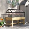 Outsunny Raised Garden Bed with Cold Frame Greenhouse, Elevated Wood Planter Box with Polycarbonate Panel and Top Vent for Vegetables, Flowers, Herbs, 120 x 60 x 103cm, Natural