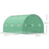 Outsunny Walk-in Polytunnel Greenhouse, Outdoor Garden Tunnel Greenhouse Tent with Zipped Roll-Up Door and 6 Mesh Windows, 4 x 3M