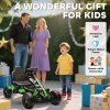 AIYAPLAY Pedal Go Kart, Ride on Racer with Freewheel System, Brake, Non-Slip EVA Wheels, Metal Frame, Go Kart for Kids Ages 3-6 Years, Green