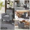 HOMCOM Modern Wingback Living Room Chair, Upholstered PU Leather Accent Armchair,  Single Sofa Chair with Lounge Seat and Wood Legs for Bedroom/Office/Reading Spaces