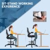 Vinsetto Drafting Chair with Flip-up Armrests, Mesh Office Chair, Ergonomic Draughtsman Chair with Lumbar Support and Footrest Ring for Standing Desk and Bar Counter, Black