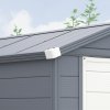 Outsunny 4 x 6ft Plastic Garden Storage Shed with Ventilation Slots and Lockable Door, Polypropylene Outdoor Storage Tool House with Foundation Kit, Grey