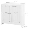kleankin 2 Doors Laundry Cabinet, Bathroom Cabinet with 2 Tilt-Out Hampers, Modern Storage Unit for Washroom, White
