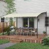 Outsunny 3 x 4m Pergola, Lean to Garden Gazebo with UV-Resistant Canopy and Metal Frame, Outdoor Sun Shade Shelter for Porch, Patio, Deck, Cream White