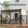 Outsunny 2 PCS Pergola Canopy Replacement, 4.9 x 1.2m UV Protection Pergola Cover, Easy to Install, for 3 x 3(m) Pergola, Cream White