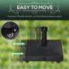 Outsunny Heavy Duty Garden Parasol Base Stand with Wheels, 18kg Sand or 16kg Water Filled Patio Umbrella Base Square Outdoor Umbrella Stand Holder, Black