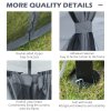 Outsunny 3 x 3.6m Hardtop Gazebo Canopy with Polycarbonate Roof, Aluminium Frame, Permanent Pavilion Garden Gazebo with Netting and Curtains - Grey