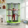 HOMCOM 4.6FT Kids Trampoline for Toddlers Outdoor Indoor w/ Enclosure Net, Steel Frame, for Ages 3-6 Years