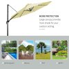 Outsunny 3(m) Cantilever Roma Parasol Patio Sun Umbrella with Crank & Tilt LED Solar Light Cross Base 360 Rotating Outdoor, Beige