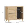 HOMCOM Bathroom Storage Unit, Bathroom Storage Cabinet, Freestanding Bathroom Cabinet with Open Compartments and Double Doors