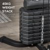 HOMCOM Multi Gym with Weights, Multifunction Home Gym Machine with 45kg Weight Stack, for Lat Pulldown, Leg Extensions, Preacher Bicep Curls, Triceps Pulldowns, Chest Press, Strength Training