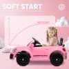 AIYAPLAY Volkswagen Beetle Licensed Ride on Car, 12V Kids Electric Car with Remote Control, 4 Spring Suspension Wheels, Soft Start, Headlights, FM Radio, Music, Horn, Pink