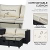 Outsunny 4 Pieces Rattan Garden Furniture Set, 4 Seater Corner Sofa Set with Storage Box, 2 Drawers Coffee Table, Loveseats with Cushions, Wicker Garden Conservatory Furniture for Balcony, Black