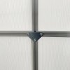 Outsunny Polycarbonate Greenhouse, Small Greenhouse with Adjustable Roof Vent, Garden Green House with Galvanised Base, Sliding Door and Rain Gutter, 190 x 190 x 200 cm, Silver Tone