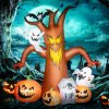 Outsunny 7.9FT Tall Halloween Inflatable Ghost Tree with Pumpkins, White Ghosts and Tombstone, Blow-Up Outdoor Halloween Decoration for Lawn, Garden, Party