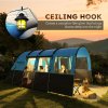 Outsunny 8-Person Camping Tent, Waterproof Family Tent, Tunnel Design, 4 Large Windows, Sleeping Cabins, 3000mm Water Column, Top Hook, Portable with Carry Bag, Blue
