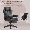 HOMCOM Office Chair, Ergonomic Desk Chair with Foot Rest, Lumbar Support, Reclining Function and Wide Seat, Height-Adjustable High Back Swivel Rolling for Home Office, Support up to 180 kg, Black