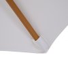 Outsunny 3(m) Garden Parasol, Pulley Operated Patio Umbrella, Wooden Parasol, Table Market Umbrella with Rope Pulley Mechanism and 8 Ribs, White