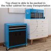 HOMCOM Tool Chest, Metal Tool Cabinet on Wheels with 6 Drawers, Pegboard, Top Chest and Roller Cabinet Combo, 61.6 x 33 x 108cm, Blue