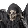 HOMCOM 195cm Winged Grim Reaper Outdoor Halloween Decoration, Halloween Animatronic with Sound Activated, Light Up Eyes, Sound Effects, Animated Prop for Haunted House