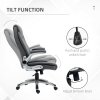 Vinsetto Executive Office Chair with Arms, PU Leather Ergonomic Office Chair with Tilt Function and Adjustable Height, Swivel Rolling for Home Office Working, Dark Grey