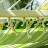 Outsunny Double Cotton Hammock Camping Swing Outdoor Garden Beach Stripe Hanging Bed with Pillow, 188 x 140 cm, 180 KG Capacity, Green