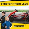 HOMCOM 24V Electric Go Kart for Kids, Drifting Ride-On Racing Go Kart with Slow Start, Music, Horn Honking and Safety Belt, for 8-12 Years Old, Red