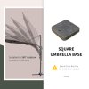 Outsunny Square Cantilever Patio Parasol Base, 113 kg Water or 150 kg Sand Filled Stand with Wheels Heavy-Duty, Coffee