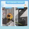PawHut Large Hamster Cage, Gerbil Cage with Deep Glass Bottom, Tunnels, Non-Slip Ramps, Exercise Wheels, Water Bottle, Dish, 60 x 40 x 57cm
