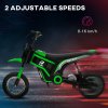 HOMCOM 24V Electric Go Kart for Kids, Drifting Ride-On Racing Go Kart with Slow Start, Music, Horn Honking and Safety Belt, for 8-12 Years Old, Green
