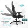 Vinsetto Gaming Chair, Computer Desk Chair, Racing Chair with Adjustable Height, Head Pillow and Lumbar Support for Adults, Black