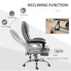 Vinsetto Office Chair with 6 Point Massage and Back Heat, Microfiber Desk Chair with Footrest Adjustable Height and Swivel Wheels, Back Reclining, Grey