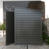 Outsunny 6.3 x 4.3FT Garden Shed, Galvanised Metal Shed, Easy to Assemble, Outdoor Tool Storage Shed with Pent Roof, Lockable Door and 2 Vents, Grey
