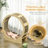 PawHut Cat Wheel for Indoor Cats, Cat Treadmill with Brake, Scratching Pads, Cat Exercise Wheel for Health - Oak Tone