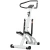 SPORTNOW Foldable Stepper Machine with 12-Level Hydraulic Resistance, Step Machine Exerciser with LCD Monitor and Drink Holder, for Home Fitness Workout, White and Black