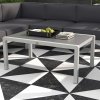 Outsunny 5-Piece Garden Corner Sofa Set with Cushions, 6 Seater Aluminium Garden Furniture Set with Glass Top Coffee Table, Patio Sectional Conservatory Furniture for Patio & Terrace, Light Grey