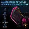 AIYAPLAY Lamborghini Revuelto Licensed Electric Car for Kids with Butterfly Doors, 12V Kids Electric Ride On with Suspension, Remote Control, LED Lights, Horn, USB, MP3 for 3-5 Years, Pink