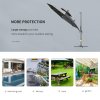 Outsunny 3(m) Cantilever Roma Parasol with LED Solar Lights, Crank & Tilt, Aluminium Frame, Cross Base and Adjustable Canopy 360 Degrees Rotating Sun Umbrella with 2-Tier Shade, Grey
