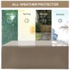 Outsunny 600D Oxford Outdoor Garden Furniture Sofa Set Cover, Waterproof Anti-UV Rattan Sun Lounger Protection Protector Cover, 275L x 205W x 90Hcm, Beige