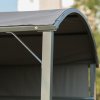 Outsunny 2.2 x 1.4m BBQ Shelter, Outdoor Grill Gazebo Canopy with Shelves, Hanging Hooks, and Metal Frame, for Garden Patio Backyard
