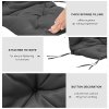 Outsunny Set of 2 Garden Chair Cushions 50W x 98L x 8D cm Comfortable Seat Pad with Backrest for Sunbeds, Rocking Chairs, Loungers for Outdoor & Indoor Use, Dark Grey