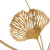 HOMCOM 3D Metal Wall Art Modern Ginkgo Leaves Hanging Wall Sculptures Home Decor for Living Room Bedroom Dining Room, Gold